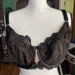 EUC Ewa Michalak 75GG SF Lara Black Stretch Lace Polish Bra